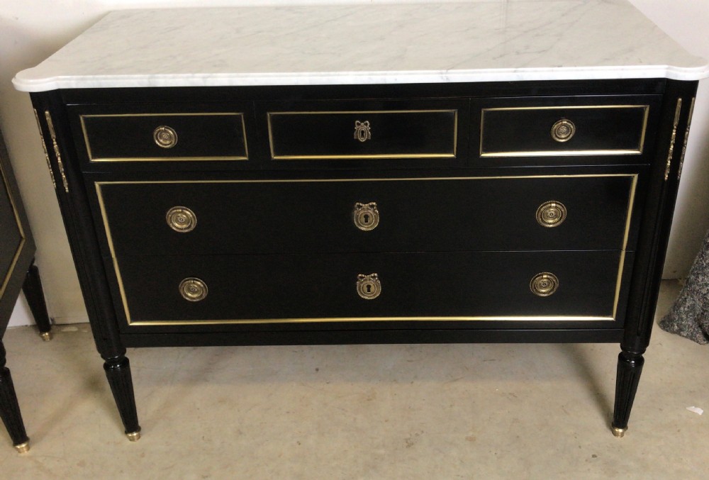 Pair Of French Ebonized Commodes  View IV