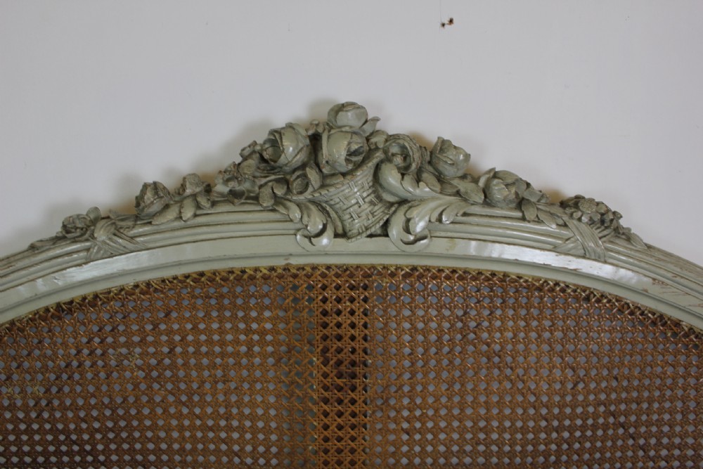 French Cane Painted Bed View III