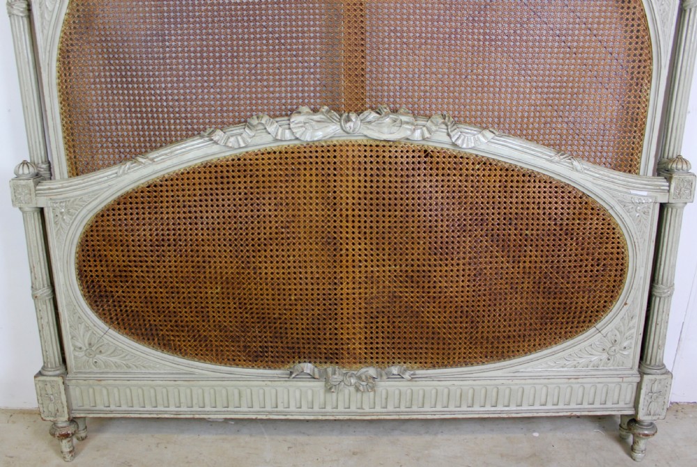 French Cane Painted Bed View IV
