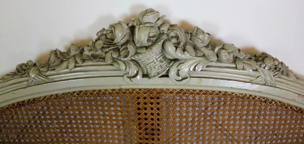 French Cane Painted Bed View VI
