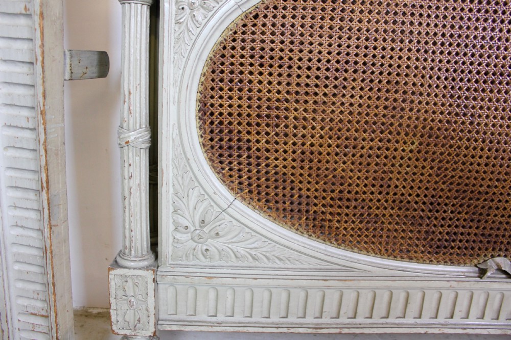 French Cane Painted Bed View VII