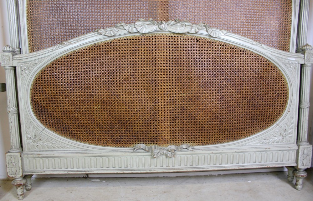 French Cane Painted Bed View IX