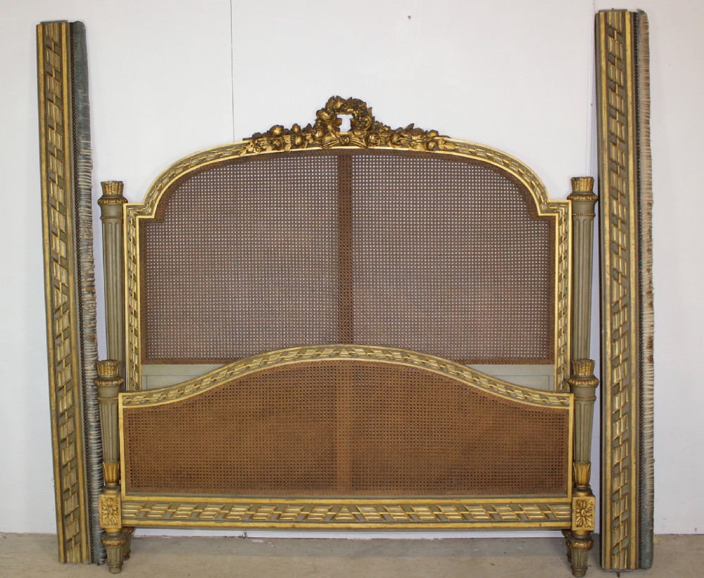 King Sized French Cane Painted Bed