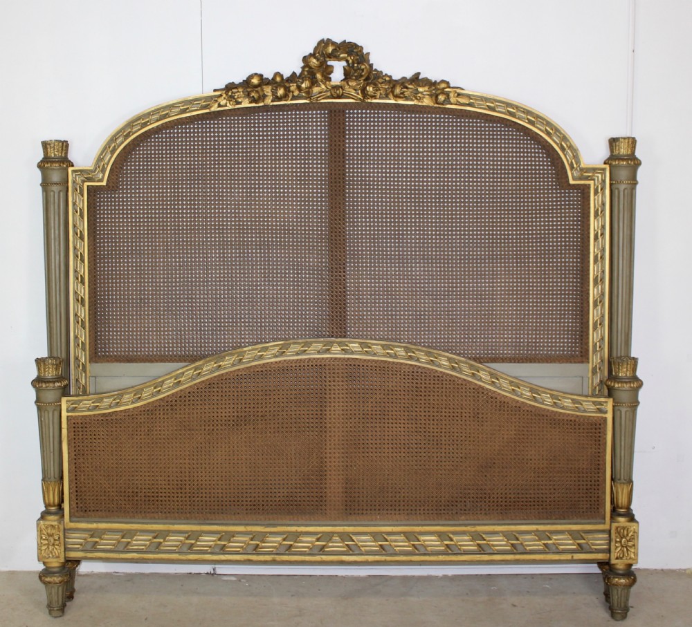 King Sized French Cane Painted Bed View II