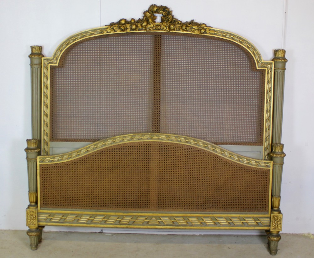 King Sized French Cane Painted Bed View III