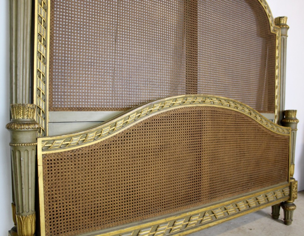 King Sized French Cane Painted Bed View VII
