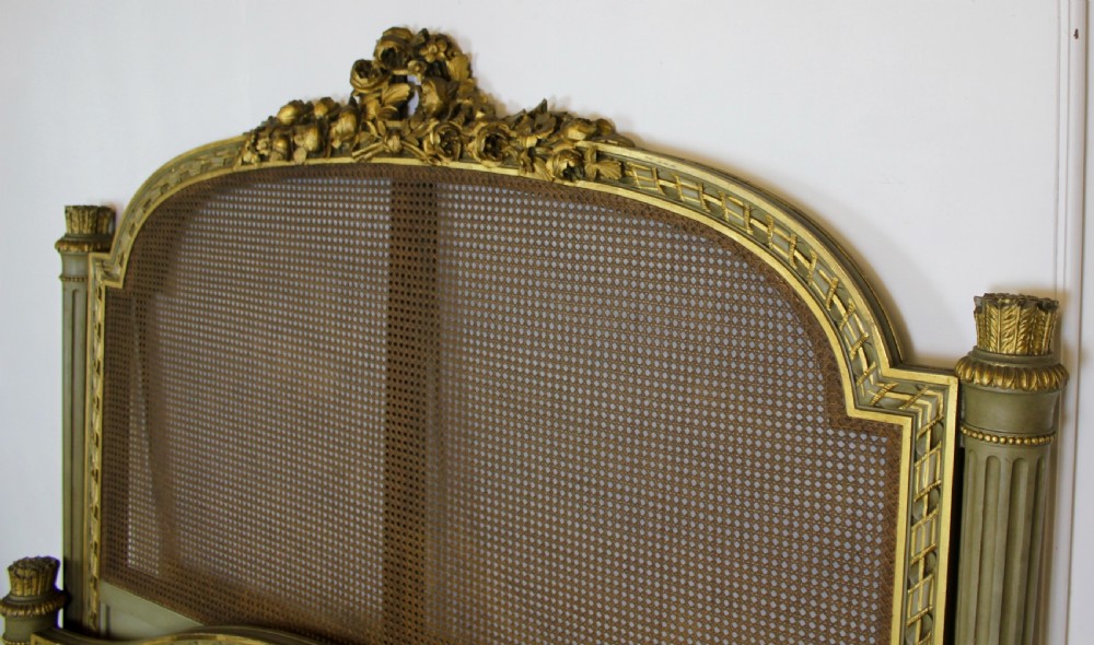King Sized French Cane Painted Bed View VIII