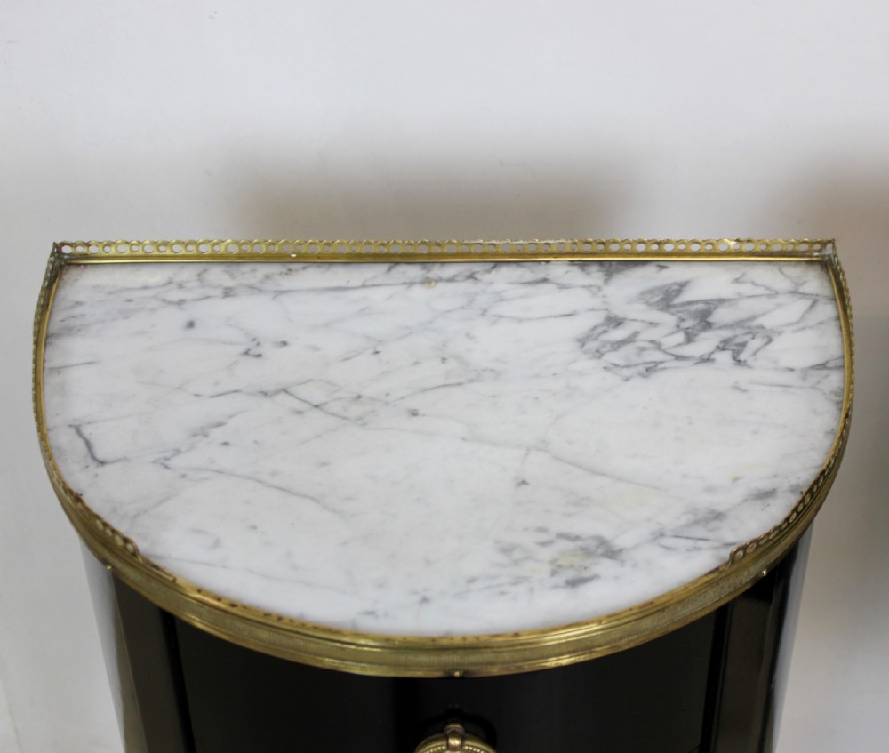 Ebonised pair of nightstands View III