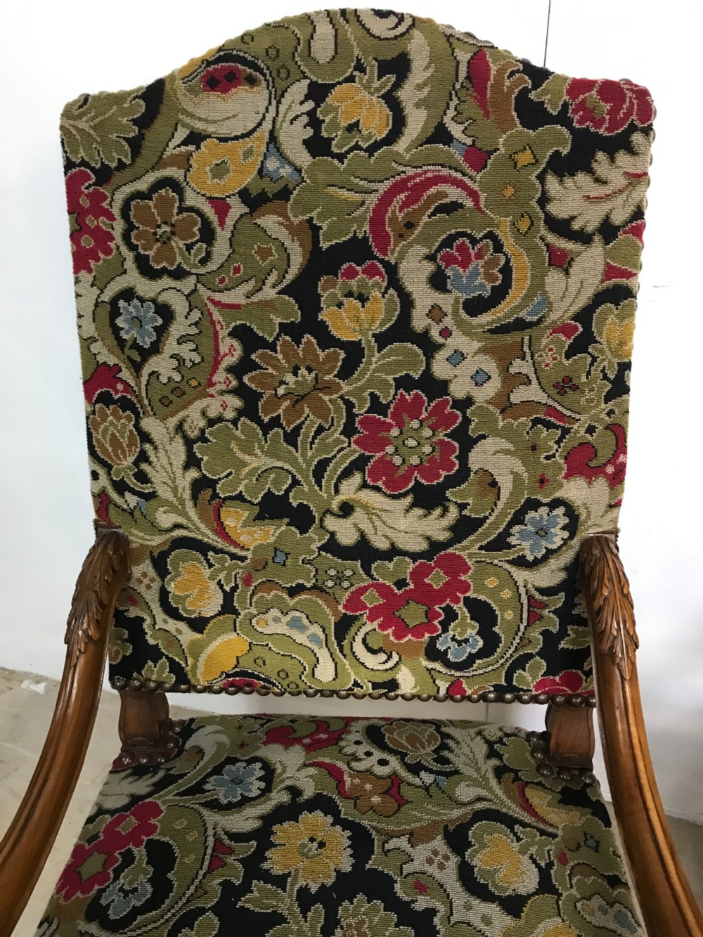 Large pair of french walnut armchairs  View II