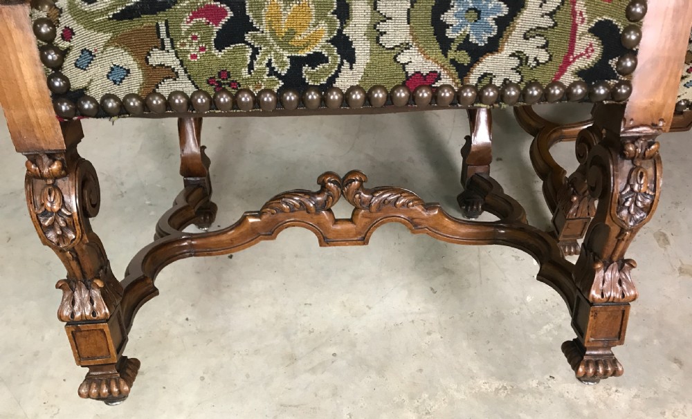 Large pair of french walnut armchairs  View IX