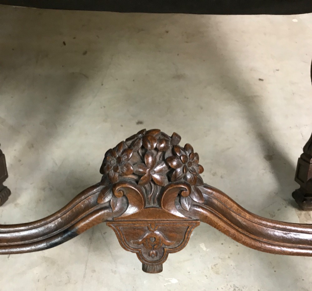 Pair of 19 th cent walnut armchairs with tapestry  View XI