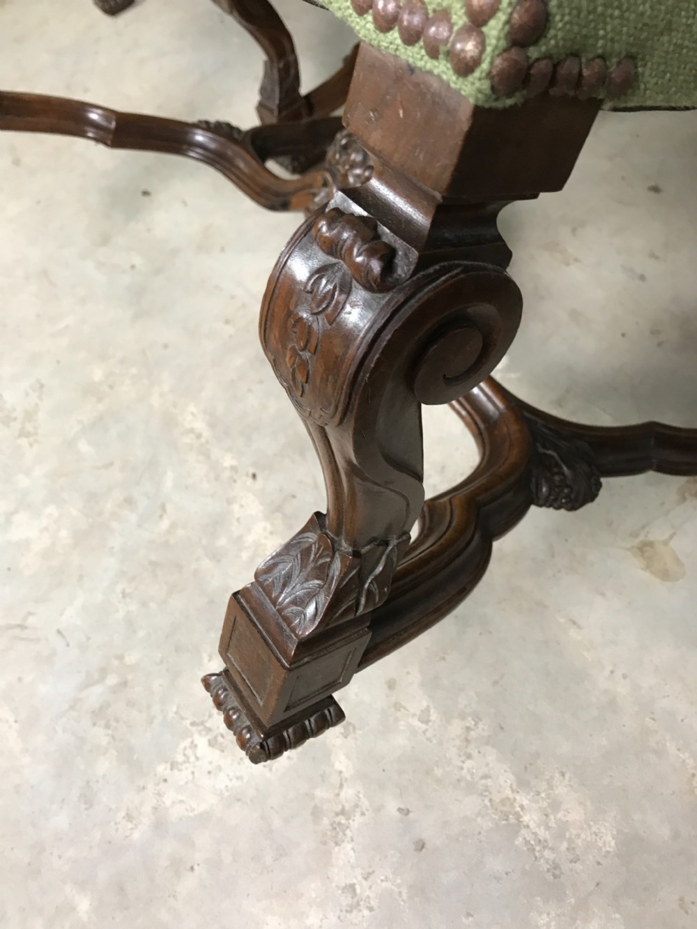 Pair of 19 th cent walnut armchairs with tapestry  View XIII