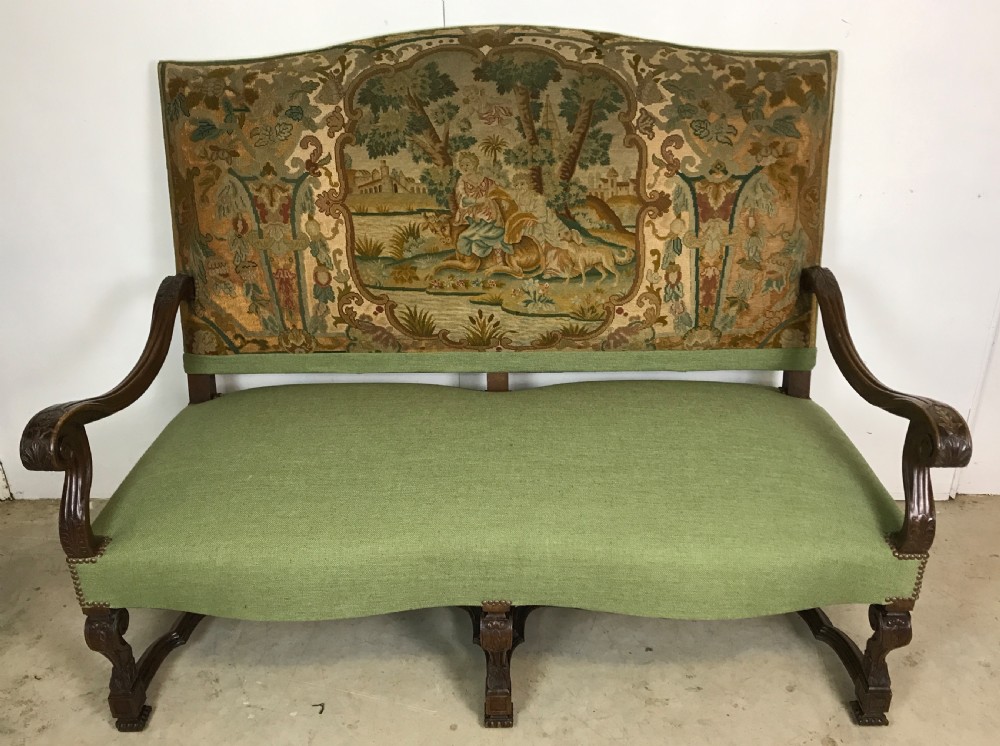 Pair of 19 th cent walnut armchairs with tapestry  View XIV
