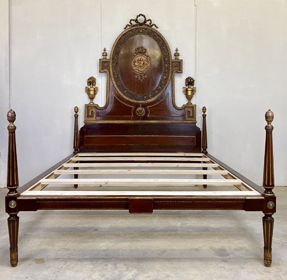 King Sized Mahogany and Gilded Bed