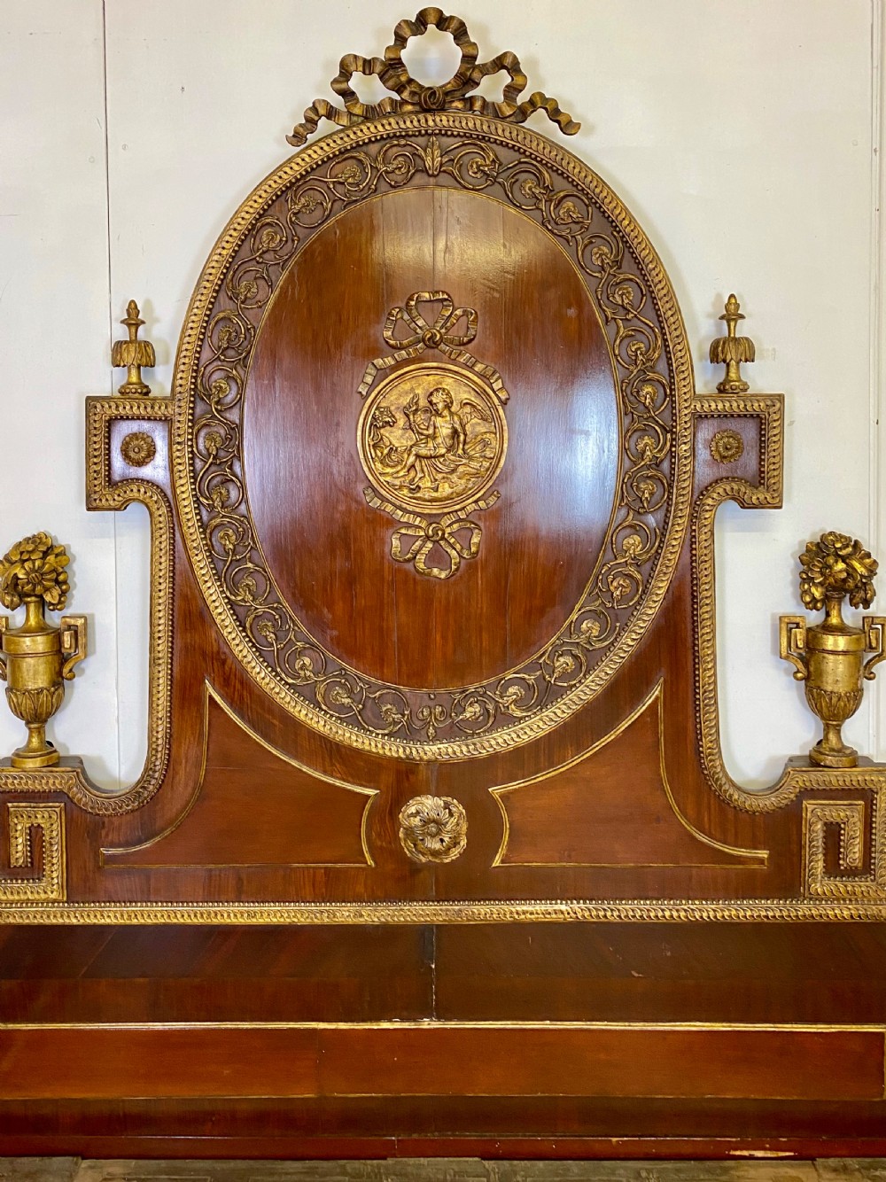 King Sized Mahogany and Gilded Bed View II