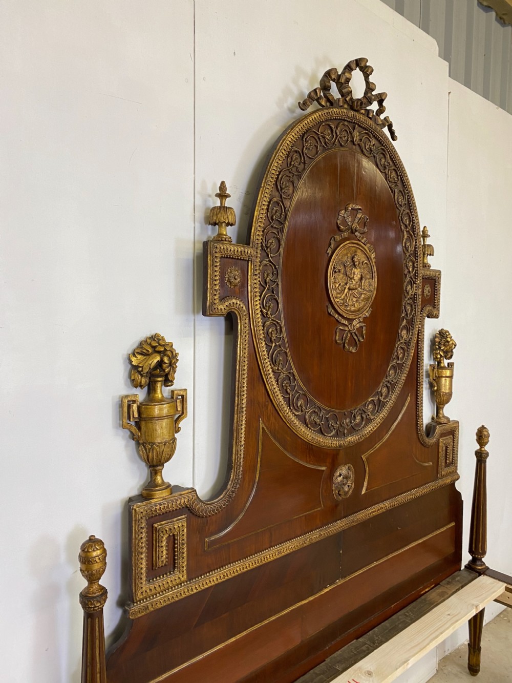 King Sized Mahogany and Gilded Bed View III