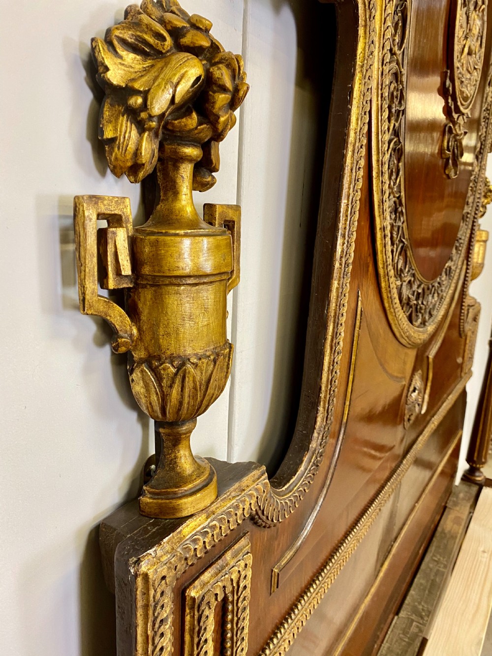 King Sized Mahogany and Gilded Bed View IV