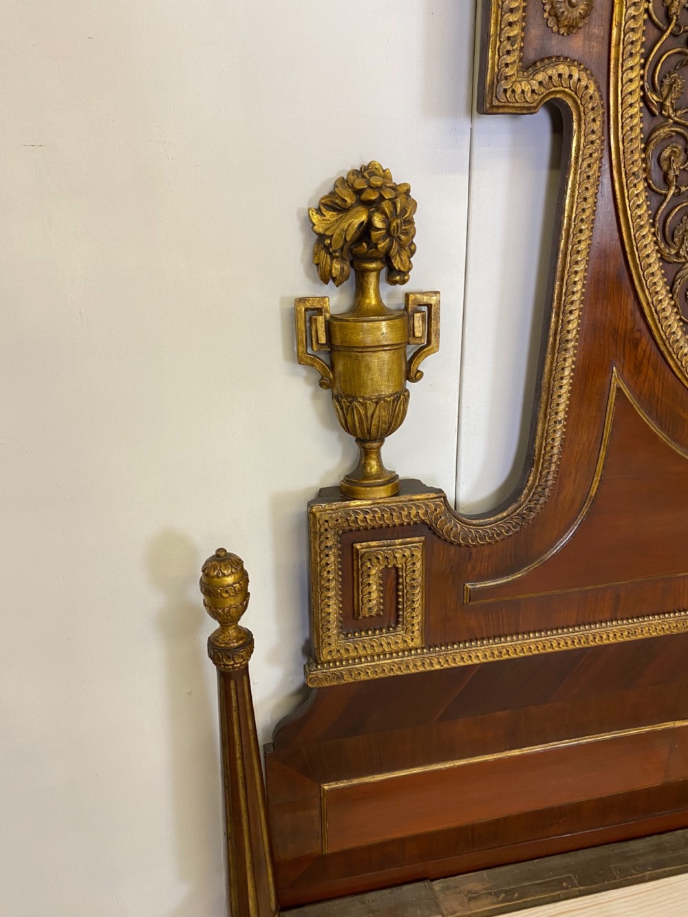 King Sized Mahogany and Gilded Bed View VII