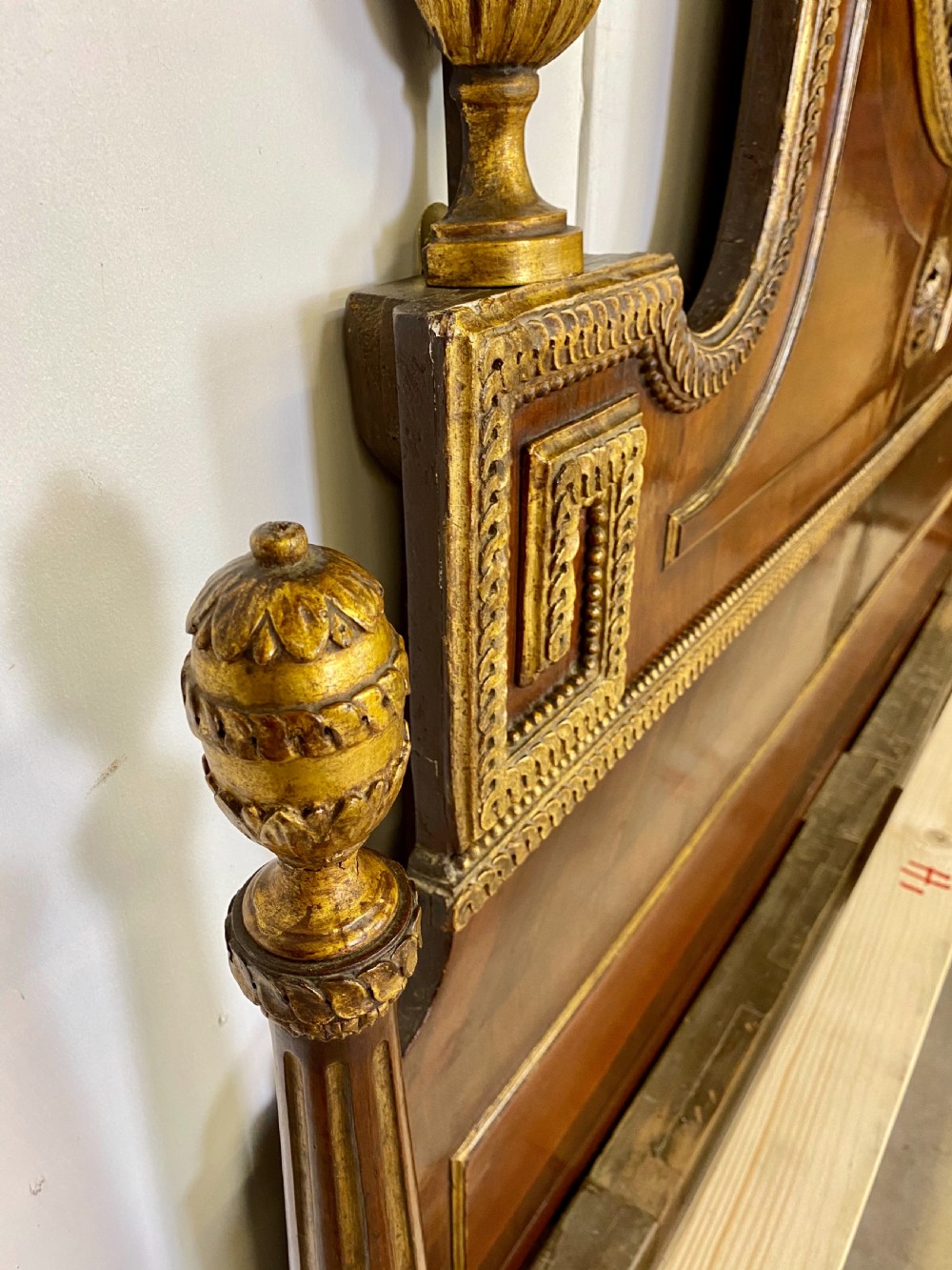 King Sized Mahogany and Gilded Bed View X