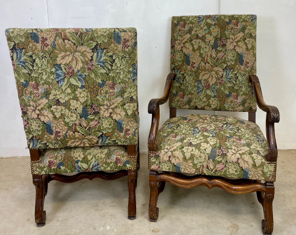 Pair of French Walnut Armchairs View IV