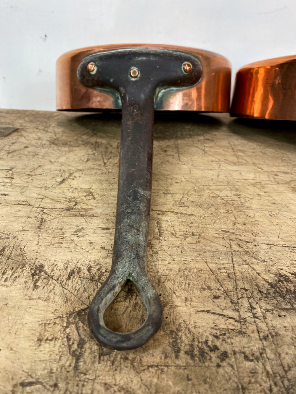 Set of three 19th Century Copper pans View VI