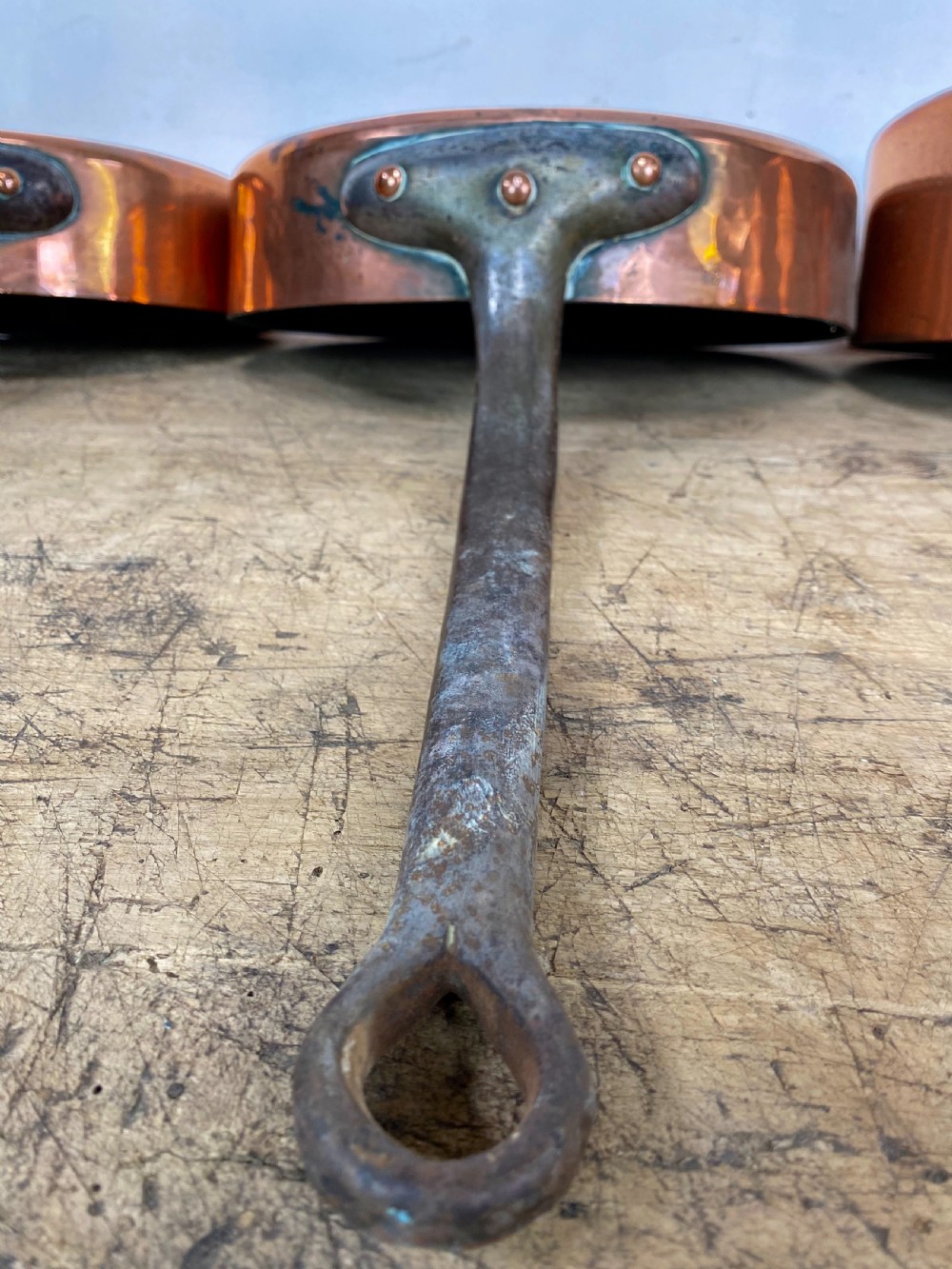 Set of three 19th Century Copper pans View VII
