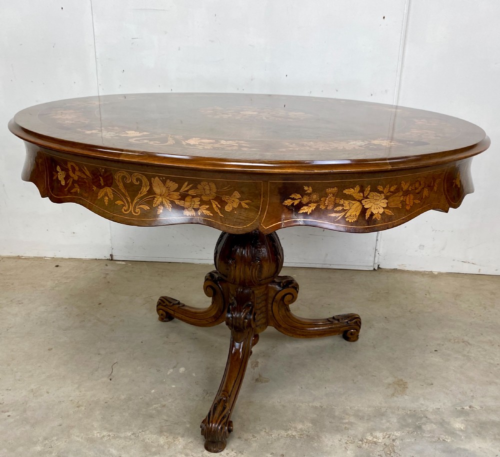 Antique Inlaid Centre Table View X