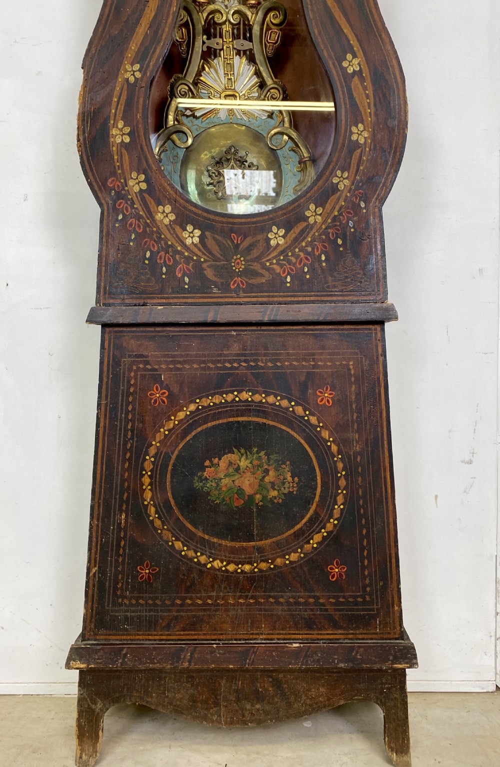 French Banjo Cased Grandfather Clock  View X