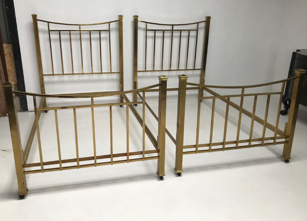 A Pair of Brass beds 
