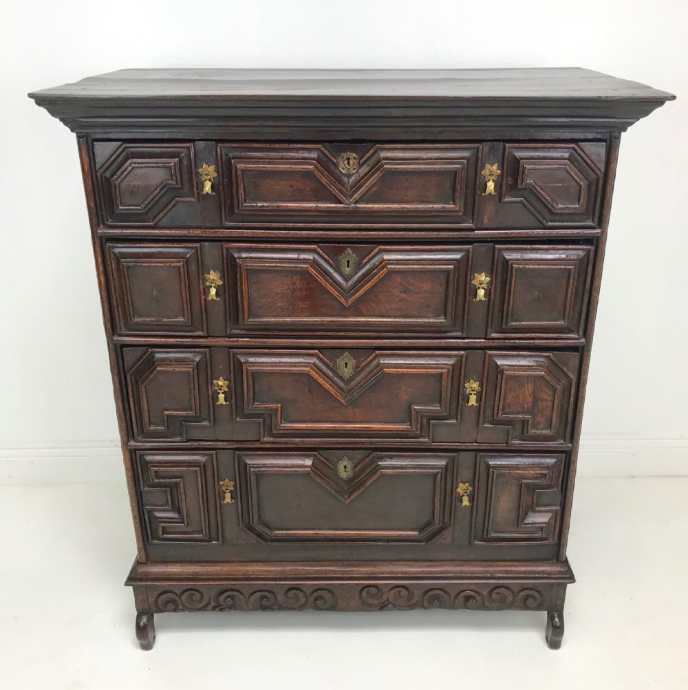 Antique 17th Cent Oak Chest 