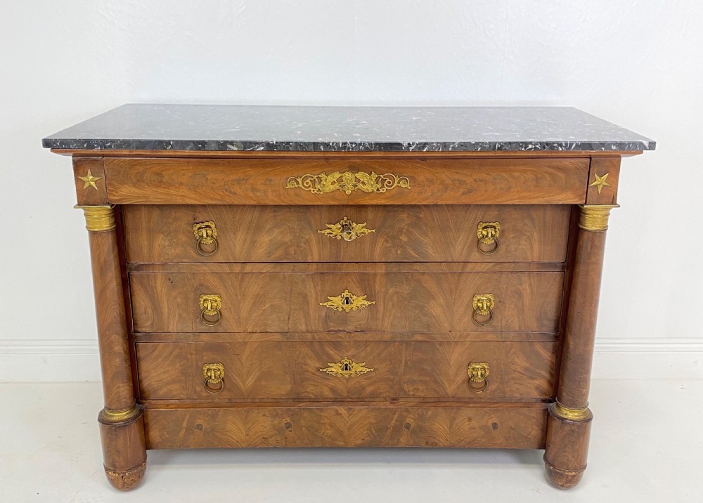 19th Century French Empire Commode in Mahogany View III
