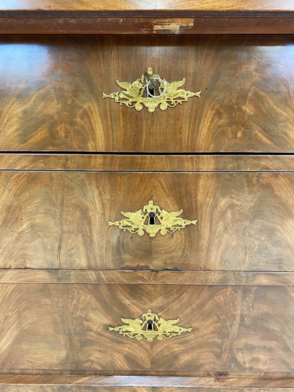 19th Century French Empire Commode in Mahogany View V
