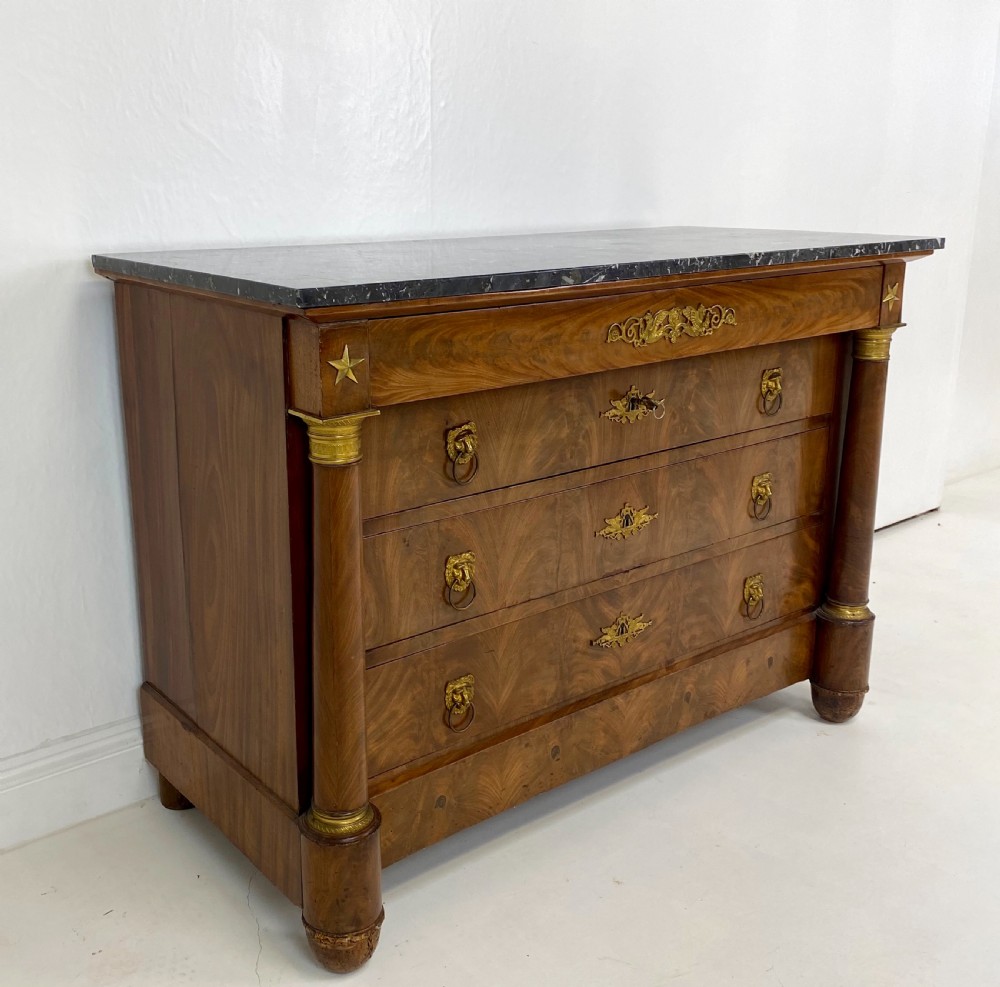 19th Century French Empire Commode in Mahogany View IX