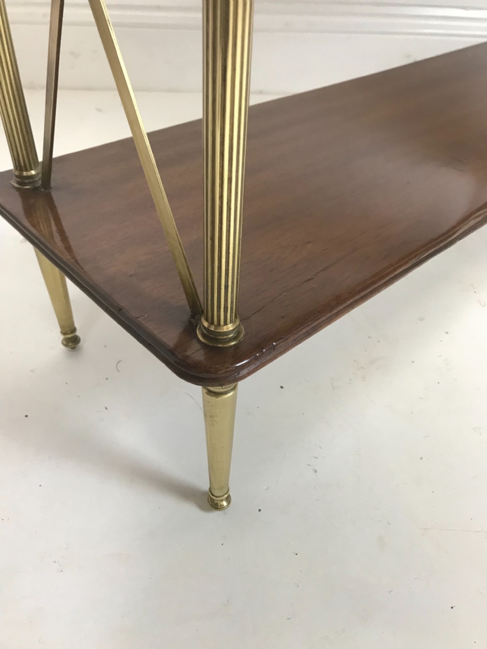 A Fine Quality 19 th cent Brass and Mahogany Etagere View IV