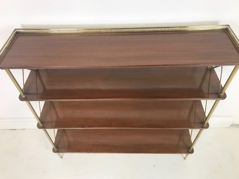 A Fine Quality 19 th cent Brass and Mahogany Etagere View VII