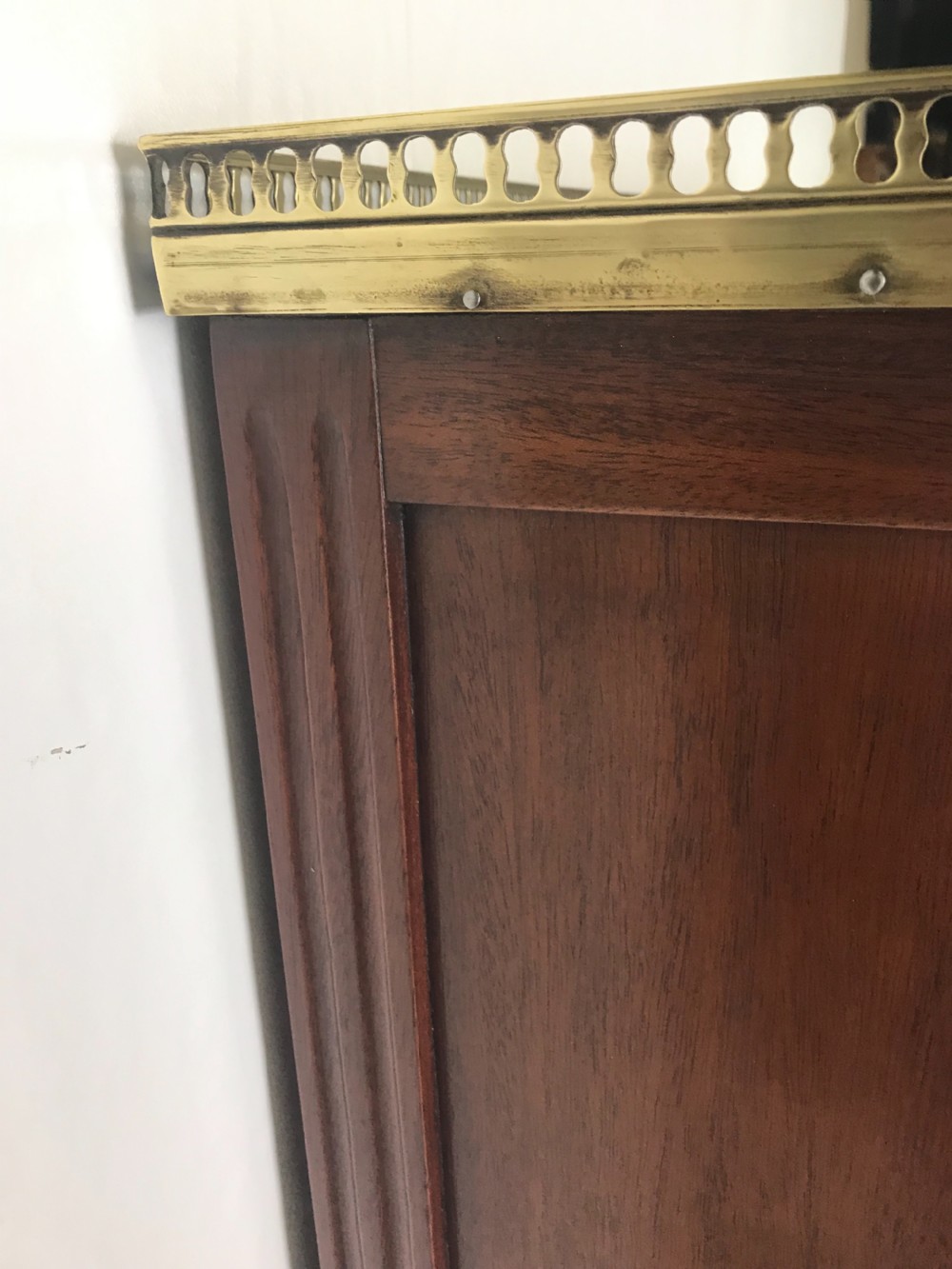 French mahogany and brass open bookcase  View IV