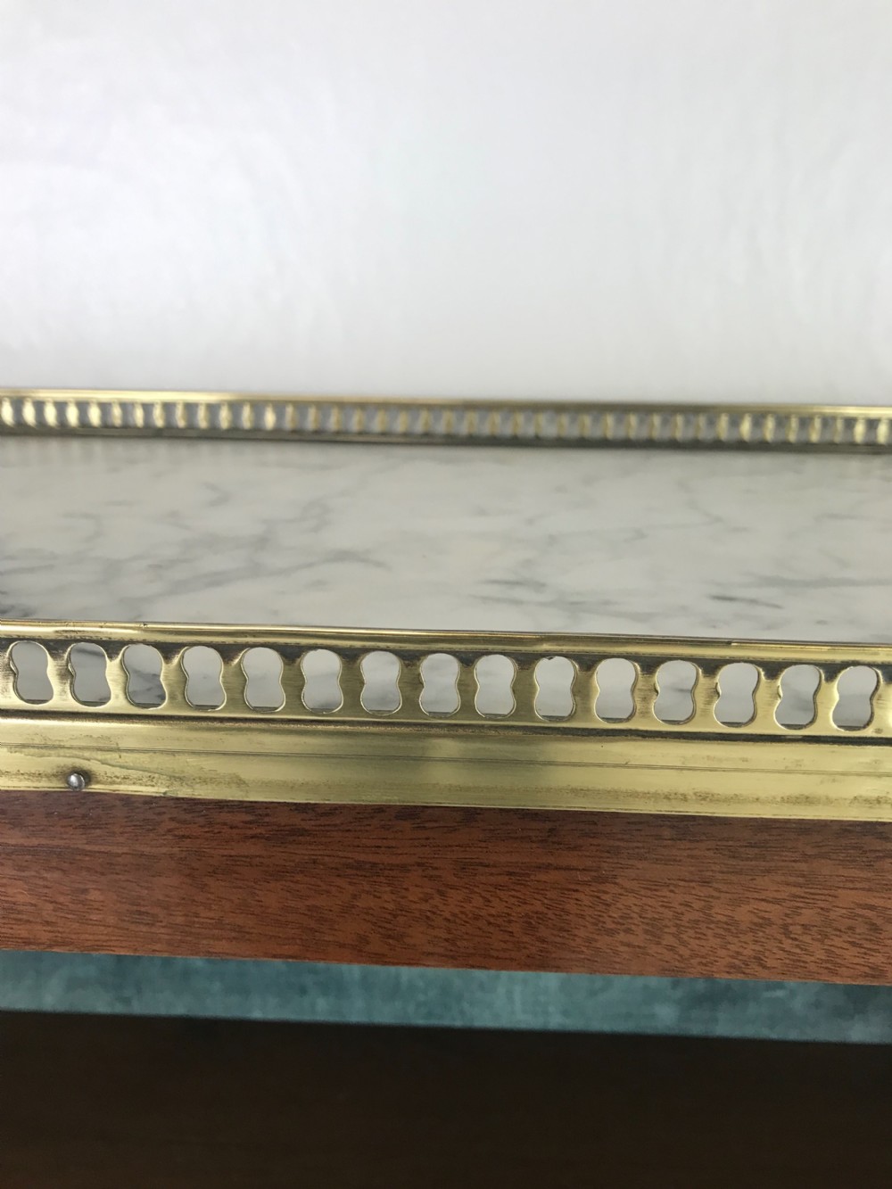 French mahogany and brass open bookcase  View IX