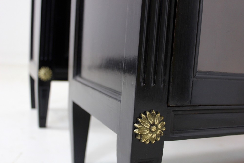 Pair of French Ebonized Empire Bookcases View XI