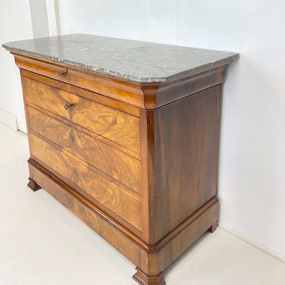 French Walnut Marble top Commode View III
