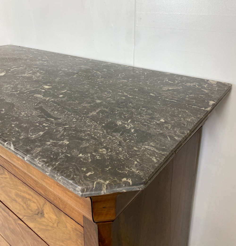 French Walnut Marble top Commode View IV