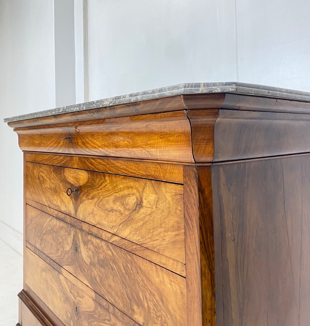 French Walnut Marble top Commode View V