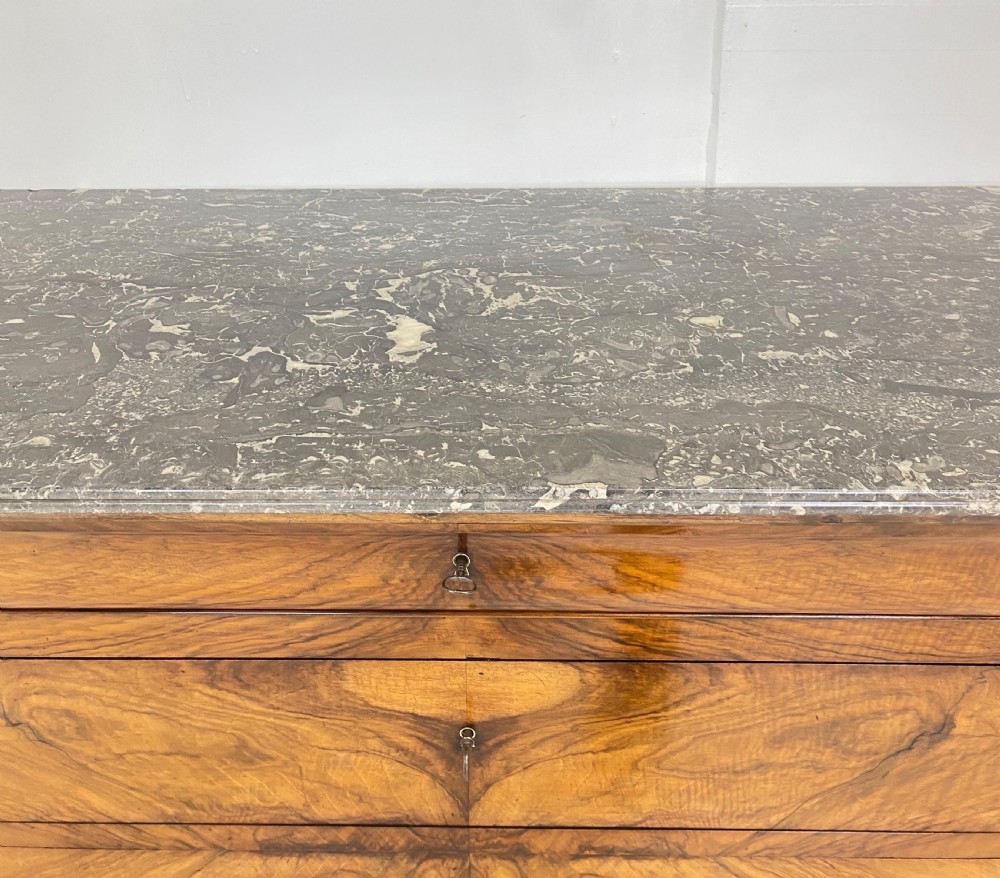French Walnut Marble top Commode View VI