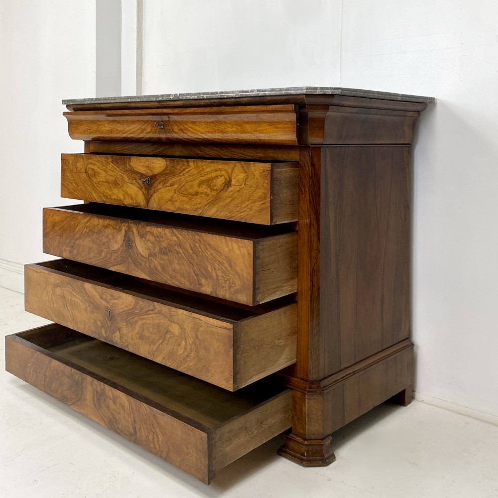 French Walnut Marble top Commode View VIII