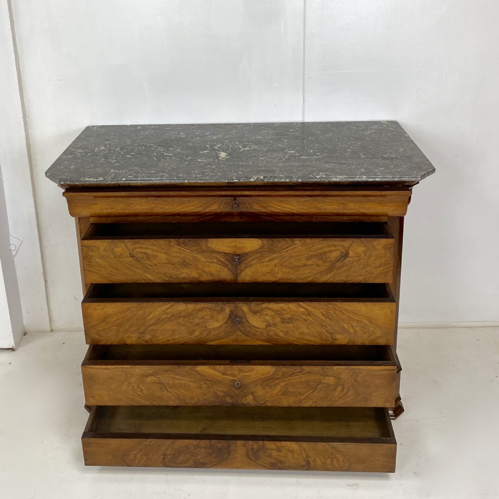 French Walnut Marble top Commode View IX