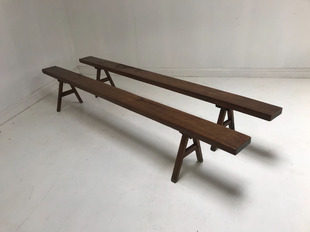 Large Pair of cherrywood Benches View IV