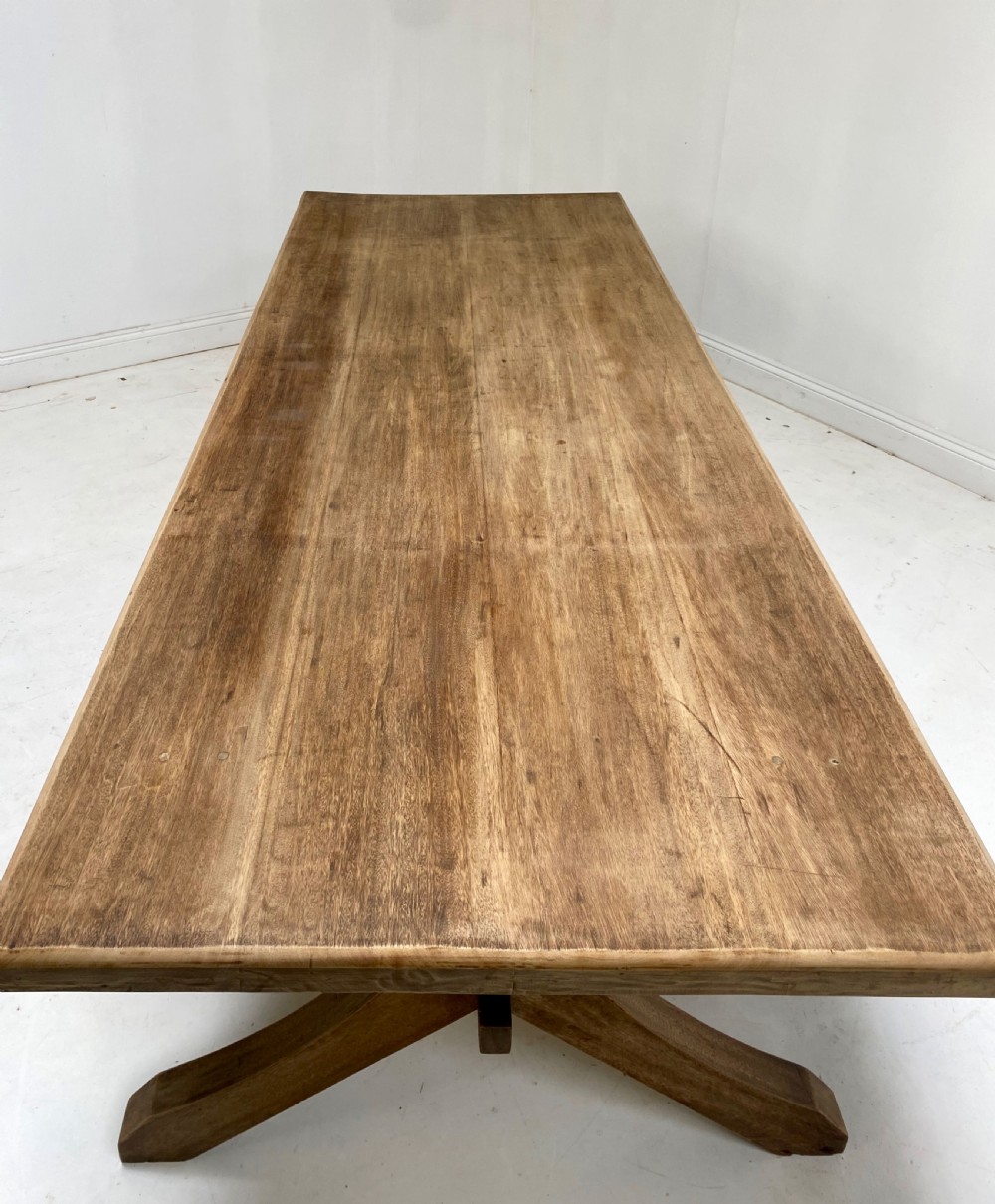 Arts and Crafts Inspired Large Refectory Table with benches  View VIII