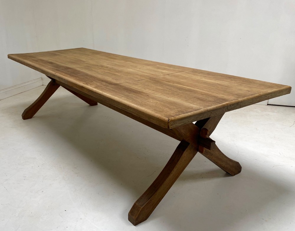 Arts and Crafts Inspired Large Refectory Table with benches  View IX
