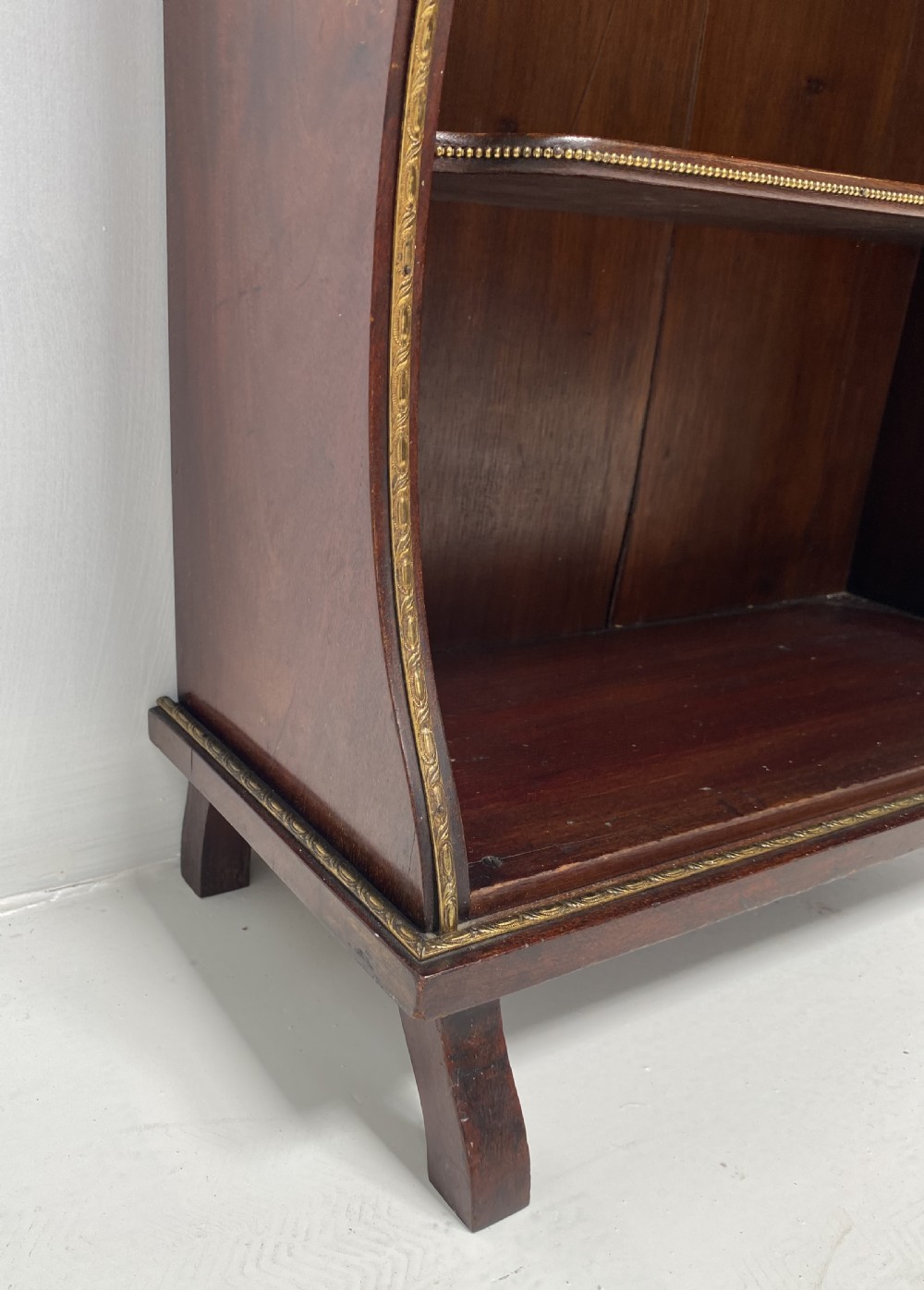Mahogany and Brass Waterfall Bookcase View VIII