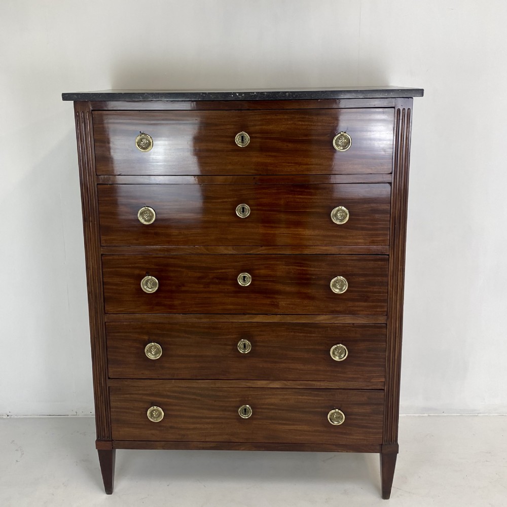Early 19th Century Tall Chest with Marble Top
