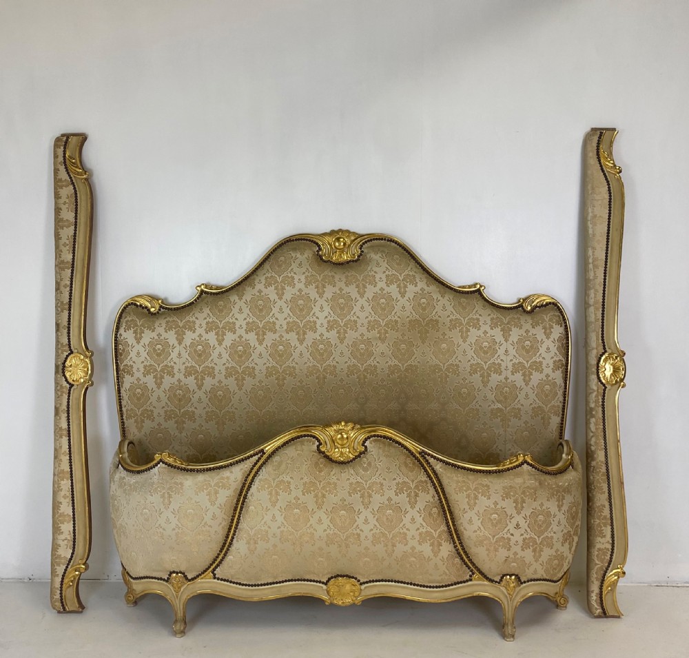 French Painted and Gilt Bed